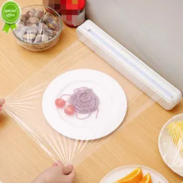 New Cling Film Cutter Suction Cup Type Kitchen Utensils Cling Foil Divider Plastic Sharp Cutter Storage Holder Kitchen Tool