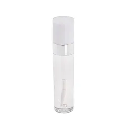 2020 alta qualidade 5ml mini tubo de brilho labial abs tubos de bálsamo labial vazios com tampa branca cilindro pequeno recipiente cosmético de amostra