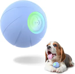 Atuban Smart Interactive Dog Toy Ball、小さな中程度の品種の犬用の自動移動バウンドローリングボール、耐久性のある天然ゴム