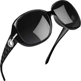 Óculos de sol polarizados Joopin moda feminina super grande condução olhos sensíveis anti-uv sunshineoznp