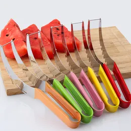 Neue Küchenmesser Farbige Wassermelone Slicer Obst Cutter Scheibe Haushalt Wassermelone Multifunktionale Edelstahl Großhandel GG