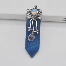 Collane con ciondolo Blue Veins Carnelian Natural Stone Gem Pendulum Jewelry S3186