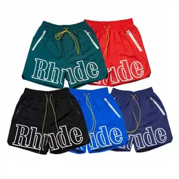 Shorts Mens Rhude Designer Short Men Summer Snabbtorkning av andnätmoder Taksträngstrandkläder Löst sportshorts för män