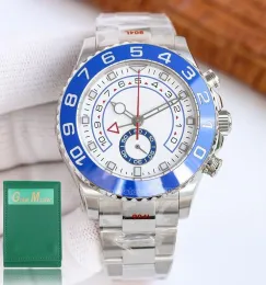 Relógio masculino mostrador azul gelo fora relógios relógios de ouro para homens iatemaster ii diamante relógios de pulso mecânicos de luxo 44mm movimento automático marca superior alto papel