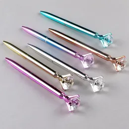 New Metal Glitter Crystal Ballpoints Pen Diamond Ballpoint Pens Studentschool Gifts 문구 사무실 작성 서명 용품 FCJug