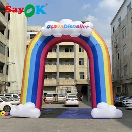 6.5x7.4mh Arco arcobaleno gonfiabile con nuvole Gate della porta d'ingresso dell'arco gonfiabile per eventi