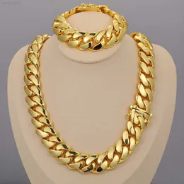 Hurtowa biżuteria hip -hopowa 20 mm luksus 10K 18K 24K Złoto Złoto Plaped Custom Solid Cuban Miami Link Chain Naszyjnik dla mężczyzn