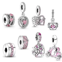 Fits Pandora Original Bracelets 20pcs Heart Crown Mother's Day Crown Stopper Buckle Motorcycle Silver Charms Bead For Women Diy European Necklace Jewelry