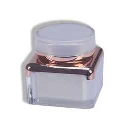 2021 30g 50g Pearl White ACRYLIC Square Shape Cream Bottle Jar 15 30 50 ml Lotion Serum Essence Foundation Bottle Cosmetic Packaging