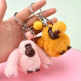 Keychains Creative Cute Gorilla Plush Doll Nyckelkedja Monkey Par Studenter Bag Pendant Gift G2210267336771310M