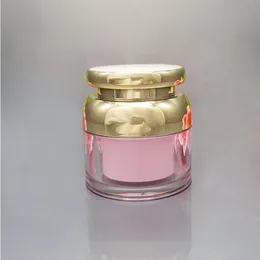 50pcs/lot 30g 50g Kozmetik Konteyner Küp Akrilik Kavan Clear Cream Pot Makyaj Örnek Kavanozlar Boş Altın Güzellik Krem Konteyner