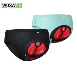 Cuecas de ciclismo WOSAWE Calções de ciclismo masculinos femininos MTB Roupa interior de ciclismo de estrada Calções de gel 3D acolchoados Triângulo Respirável Cuecas femininas 230616