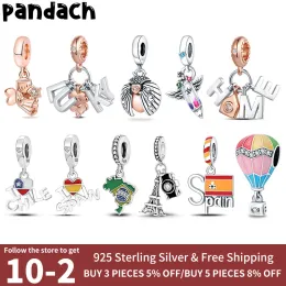 925 silver for pandora charms jewelry beads DIY Pendant women Bracelets beads Color Building nation