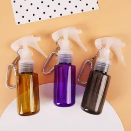 Novo frasco de spray portátil porta-chaves de viagem de 60 ml pequeno reutilizável portátil tamanho mini frasco de spray de álcool desinfetante para as mãos