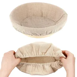 Other Home Garden 6pcs Bread Fermentation Basket Cover Bakery Dough Proofing Rated Braided Flax Linen Cotton Cloth 23 25cm 230615