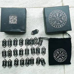 Giochi di scacchi Divinazione Puntelli Nodo lavoro Set di rune vichinghe Elder Futhark Runes Mazzo di carte Squisita collezione di rune fatte a mano p230615