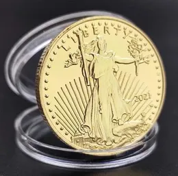 2023 Ny Non Magnetic Freedom Eagle Badge Gold Sliver Plated Commemorative Coin American Statue Liberty USA US 2022 2021 2020 Mynt liten stor storlek Bästa kvalitet