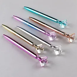 New Metal Glitter Crystal Ballpoints Pen Diamond Ballpoint Pens Studentschool Gifts 문구 사무실 작성 서명 용품 Dehlv