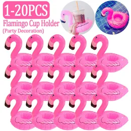 Şişme Şamandıra Tüpleri Hava Enflasyon Oyuncak 1-20 PCS Tropikal Flamingo Partisi Dekorasyon Kupası PVC Su Şamandırası Yetişkinler İçin Havuz İçecek Tepsi Dekoru 230616