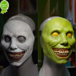 Nya läskiga Halloween -mask leende demoner den onda cosplay -festen klä upp anime props skräck vuxen film tema masker skalle 2 färger