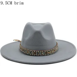 Chapéus de aba larga chapéus de balde outono inverno masculino fedoras feminino chapéu de feltro senhoras sombrero jazz masculino chapéu-coco ao ar livre vintage cartolas aba grande 9,5 cm 230615