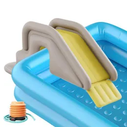 Outdoor Games Activities Inflatable Pool Slide For Kids Fun AntiTipping Waterpark Slides Toy Summer Inflated Water Swimming p230615