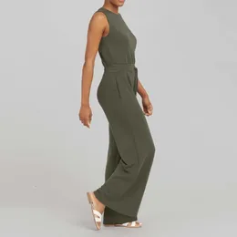 Women's Jumpsuits Rompers Jumpsuit for Women UK Elegant Air Jumpsuit CasUAl Wide Leg Jumpsuit with Pockets Stretch Crew Neck Sleeveless Rompers 230615