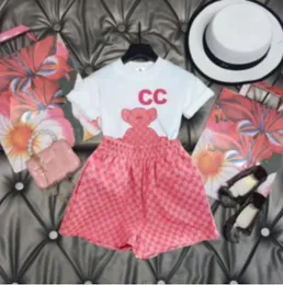 Luxury designer Clothing Sets kids T shirt Pink camel shortst fashion British fashion brand summer childrens treasures and girls cotton two piece