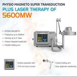 2 w 1 pulsowane pole elektromagnetyczne Super transdukcja Maszyna Magneto Magneto PMST EMTT Połącz zimną diodę laser 650NM 808NM Niski laseraperapia laserowa maszyna fizjoterapii