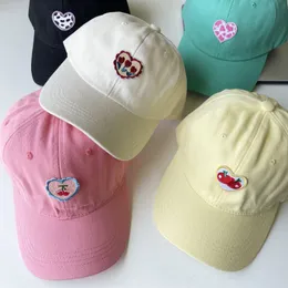 Bonés de bola Coreano Ins bordados Fruit Baseball para mulheres y2k Cute Love Cherry Sun Hats Girl Outdoor Casual Soft top Cap Hat 230615
