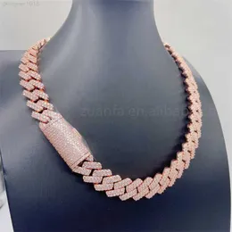 Цена прямоугольник блокировка VVS Moissanite Diamond Cuban Cine Chain Iced Out Chocker Men