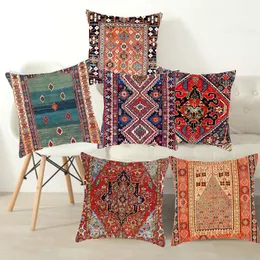 Poduszka poduszka na poduszkę etniczną perską dywan nadruk poduszki lniane obudowa bohemian dekoracyjny geometryczny rzut sofa kanapa dekoracje domowe 230615
