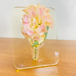 Vases Creativity Art Po Frame Vase Hydroponic Flower Arrangement Acrylic Utensils Office Restaurant Family Decorations