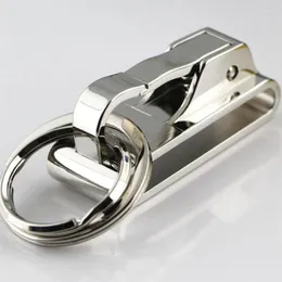 Keychains 1st Spring Buckle Clip on Belt Double Loops Silver Keychain Key Chain Ring KeyFobkeyChains Fier228703331291T