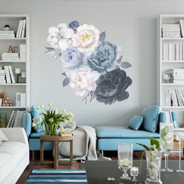 Watercolor Peony Flower Wall Stickers for Living room Bedroom Reading room Background Wall Decor Vinyl Wall Decals Home Decor