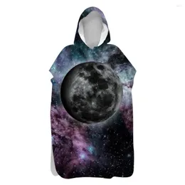 Towel Nebula Stars Sun Planets Hooded Beach Poncho Spa Sauna Swim Changing Robe Sand Free Holiday Birthday Gift Drop