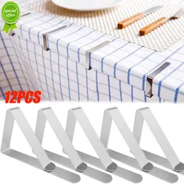 New 12PCS Tablecloth Clips Stainless Steel Anti-Slip Tablecloth Clamps Securing Holder For Wedding Party Promenade Table Cover Clips