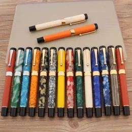 Fountain Pens High Quality Business JinHao 100 Acrylic Fountain Pen Color Spin Golden #6 Nib Fude Calligraphy Office Supplies Pen 230616