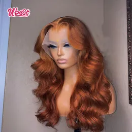 Lace Wigs U Ginger Brown 13X6 Body Wave Lace Front Wig 32 Polegadas Brazlian Peruca de Cabelo Humano Vermelho Marrom Transparente Lace Frontal Peruca Para Mulher 230616