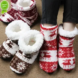 Nowe świąteczne łosie halowe skarpetki buty buty domowe kapcie ciepłe Contton Pluszowy Pluszowy wkładka przeciwpoślizgowa skarpetki podłogowe