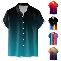 Męskie koszule colla koszulka męska graficzna męska mens cyfrowy cyfrowy druk kieszonkowy klapa z krótkim rękawem Mężczyźni