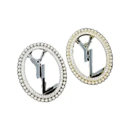 Projektant Pins YSL Botoke Mash Make S Tamp Pearl Luksus Kobiet Street Monogram Brokowy Broch Vintage Style Romantyczna para biżuterii broszka biżuteria