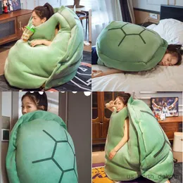 Одеяла Большой носимая черепаха плюшевая одеяла милая мягкая подушка домашняя комната декор