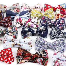 Bow Ties Style Bowtie Erkekler Smokin Pamuk Tasarımcı Renkli Kelebek Çiçek Gül Paisley Bowties Düğün Partisi Günlük Cravat Tie 230615