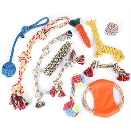Pet Dog Toy Kit Interactive Chewing Rope Ball Toys Set for Small Puppies Medium Dogs Training Clean Teeth Rope Ball Dogs Toy