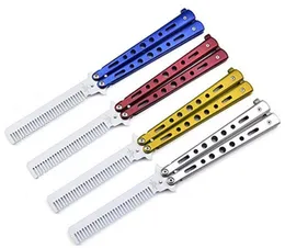 2020 New Arrive Delicate Pro Salon Stainless Steel Folding Training Butterfly Practice Style Knife Comb Tool