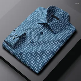 القمصان غير الرسمية للرجال camicia a quadri da uomo camicie eleganti maniche lunghe dal design speciale cantivole intelligenti in coton