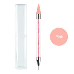 2021 Dual-ended Nagel Punktierung Stift Kristall Perlen Griff Strass Studs Picker Wachs Bleistift Maniküre Glitter Pulver Nail art Werkzeuge