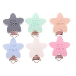 Mobiles Silikon Baby Star Schnullerclip 10 Stück BPA-frei Beißring Schnullerverschluss DIY Zahnen Halskette Kettenhalter Zubehör I LOVE MOM 230615