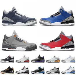 Jumpman 3 Sports Sneakers Basketball Shoes Purple 3s Retroes Varsity Royal Cool Grey Blue Trainers